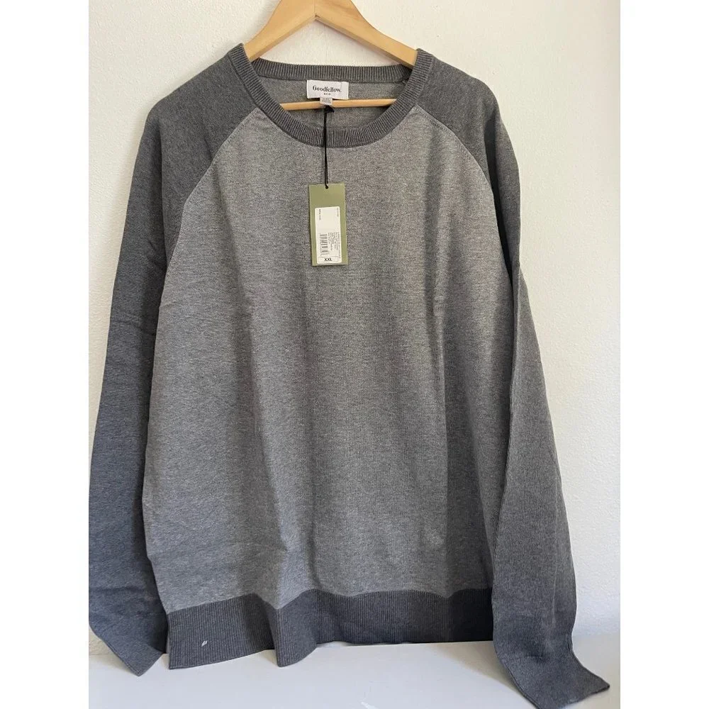 NWT Goodfellow & Co Mans Gray Crew Neck Sweater Sz XXL
